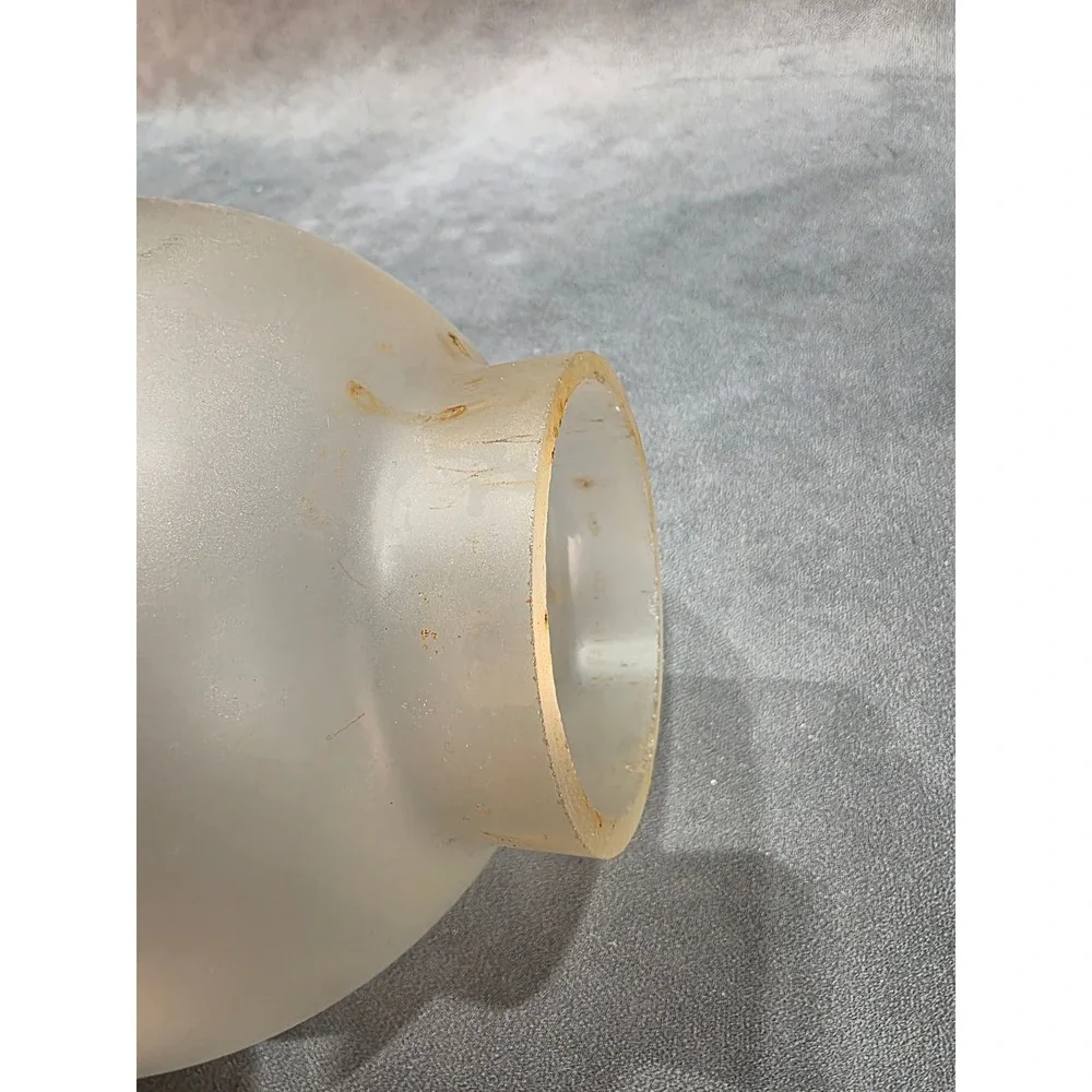 Vintage Frosted Glass Globe Lamp Shade Etched Floral Replacement 2.25 Fitter 9in
